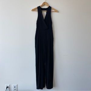 Urban Outfitters Sparkle & Fade Black V-Neck Satin Jumpsuit - XS